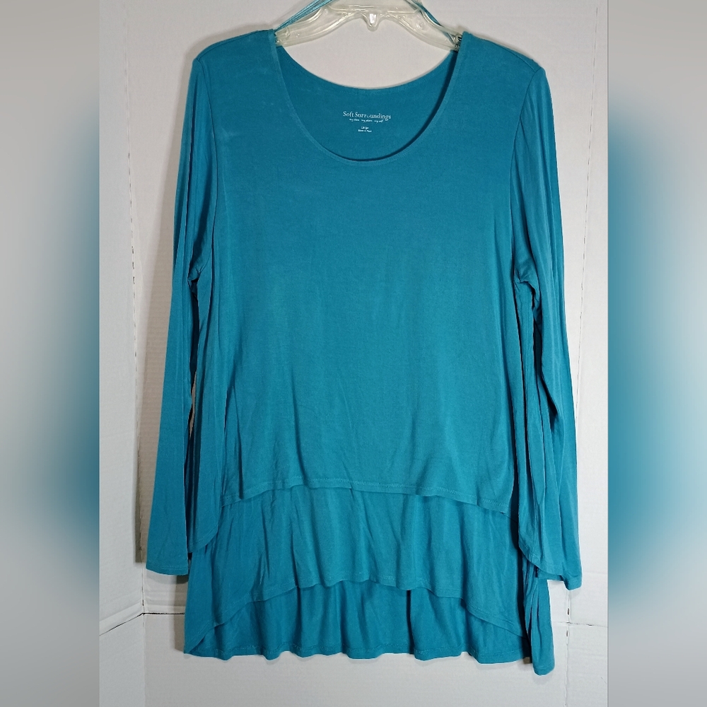 Soft Surroundings Turquoise Layered Tunic Size Large